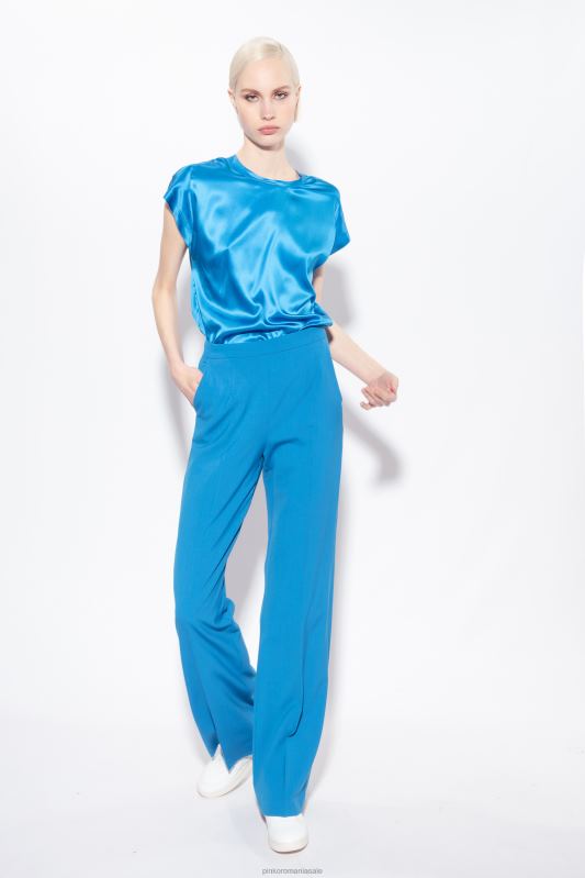 bluze | top din satin stretch Pinko director albastru B0D08245