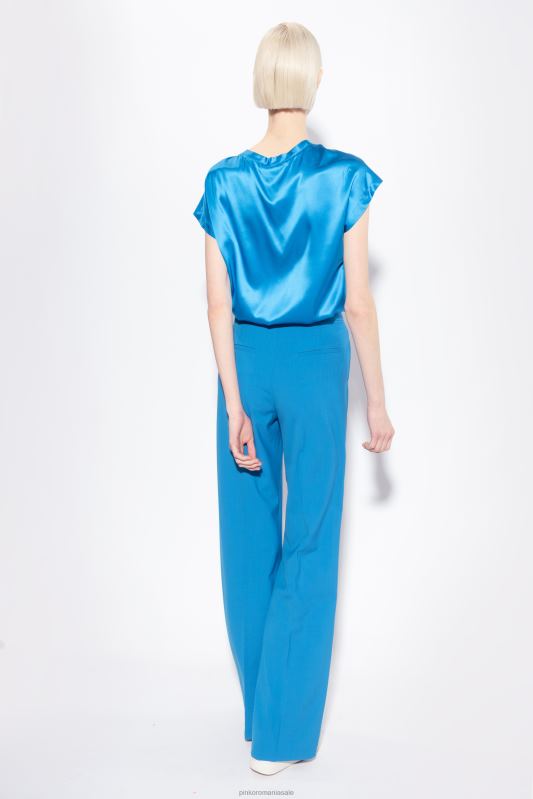 bluze | top din satin stretch Pinko director albastru B0D08245