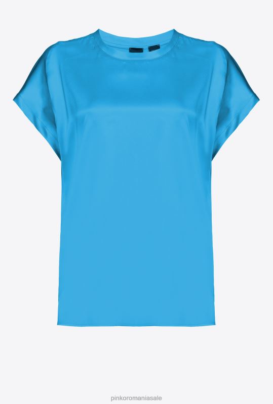 bluze | top din satin stretch Pinko director albastru B0D08245