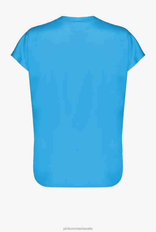 bluze | top din satin stretch Pinko director albastru B0D08245