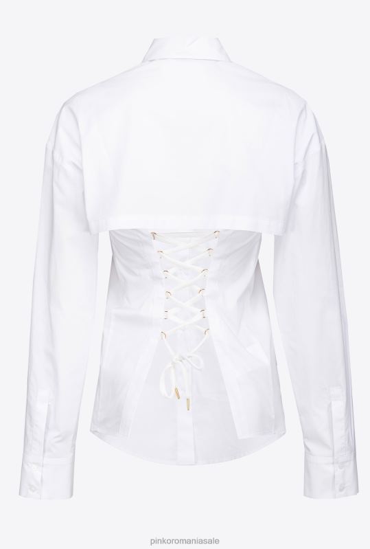 cămăși | cămașă bustieră din poplin Pinko alb strălucitor B0D08251