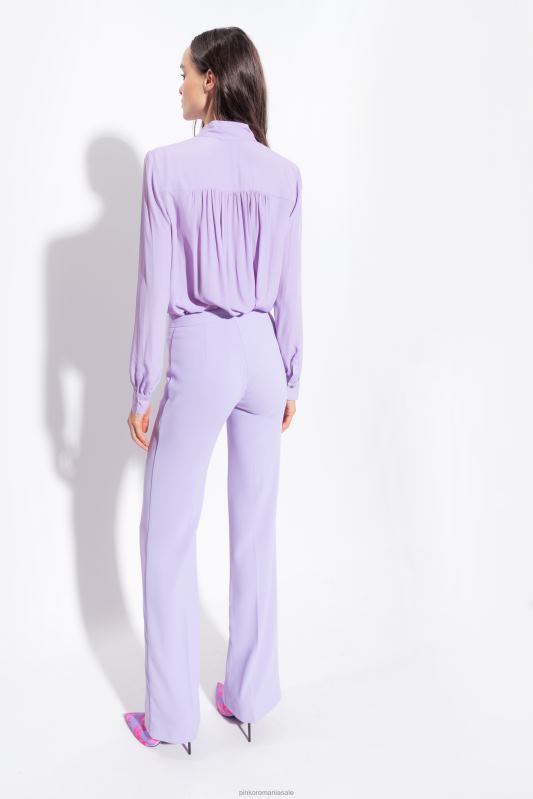 cămăși | cămașă cu fundă păsărică din amestec de mătase Pinko lalea violet B0D08232