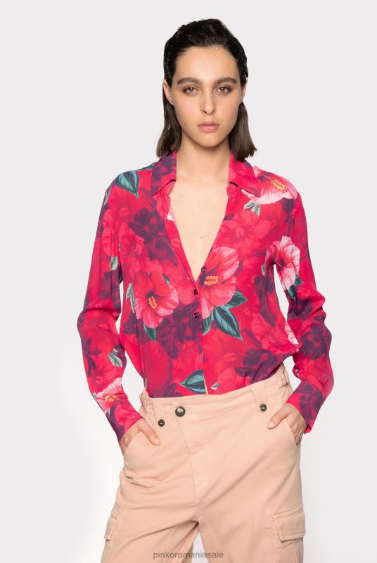 cămăși | cămașă cu imprimeu hibiscus Pinko multi. fucsia/roz B0D08282