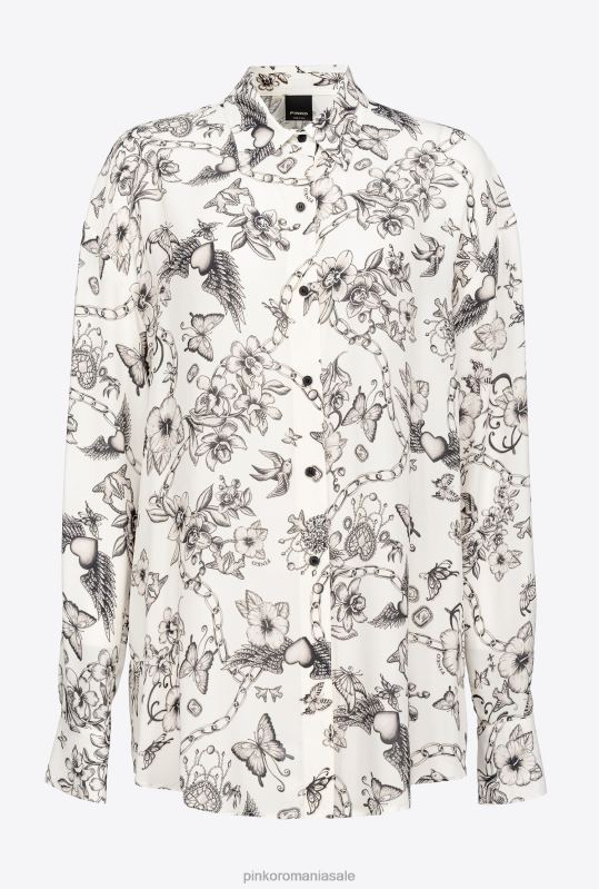 cămăși | cămașă cu imprimeu tatuaj Pinko unt/negru B0D08260