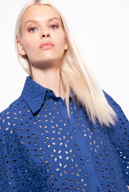 cămăși | cămașă decupată din broderie englezească Pinko albastru B0D08287