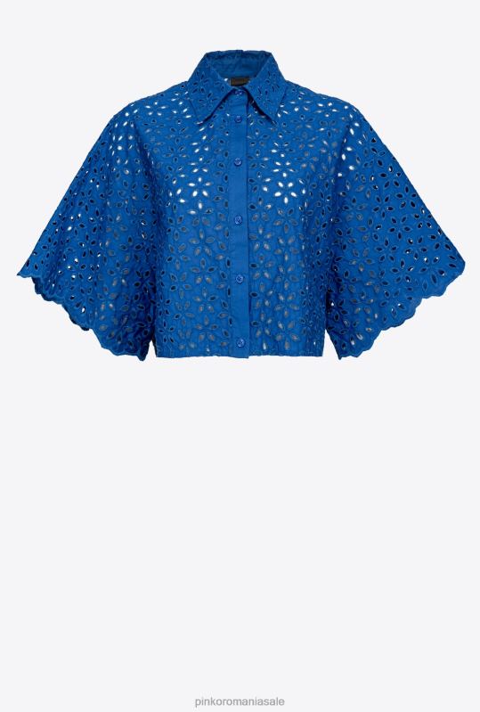 cămăși | cămașă decupată din broderie englezească Pinko albastru B0D08287