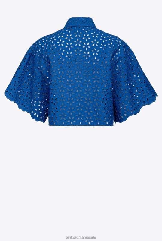 cămăși | cămașă decupată din broderie englezească Pinko albastru B0D08287
