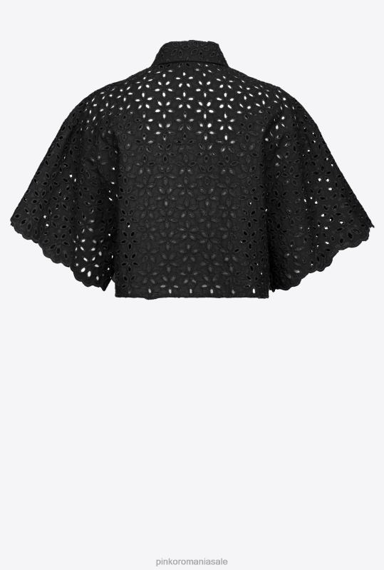 cămăși | cămașă decupată din broderie englezească Pinko limuzina neagră B0D08288