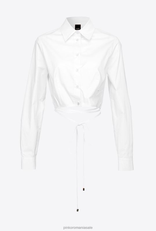 cămăși | cămașă decupată din poplin Pinko alb strălucitor B0D08234