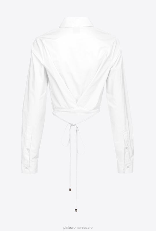 cămăși | cămașă decupată din poplin Pinko alb strălucitor B0D08234