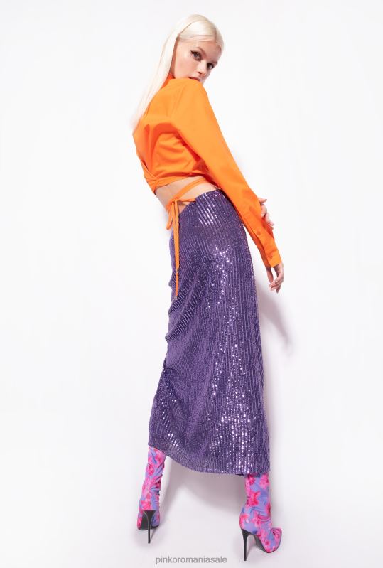 cămăși | cămașă decupată din poplin Pinko portocaliu deschis B0D08233