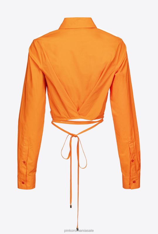 cămăși | cămașă decupată din poplin Pinko portocaliu deschis B0D08233