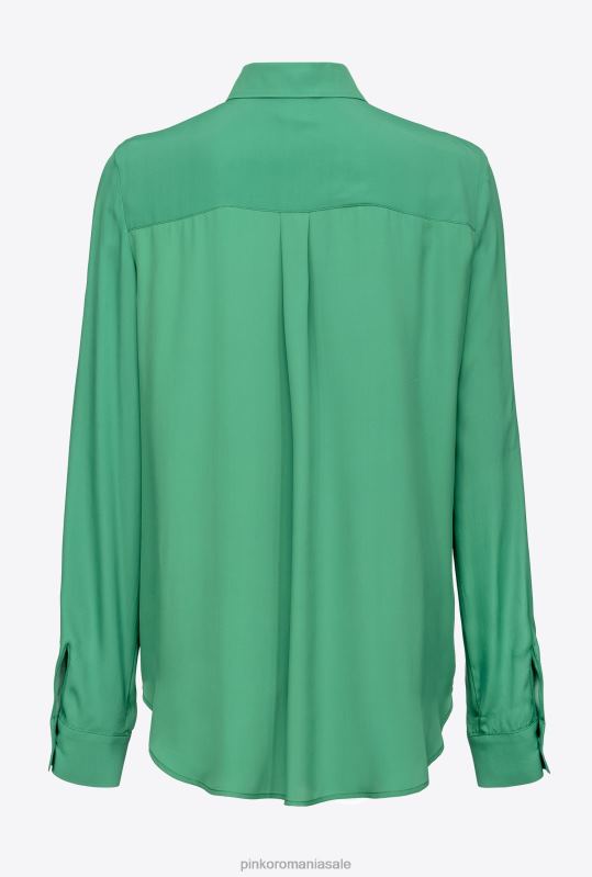 cămăși | cămașă din amestec de mătase cu buzunar la piept Pinko Amazon B0D08240