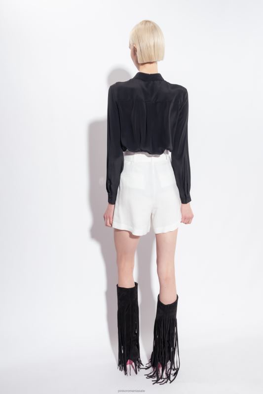 cămăși | cămașă din amestec de mătase cu buzunar la piept Pinko limuzina neagră B0D08239