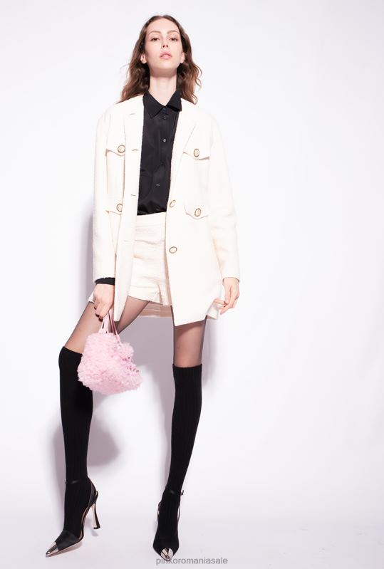 cămăși | cămașă din amestec de mătase cu buzunar la piept Pinko limuzina neagră B0D08302