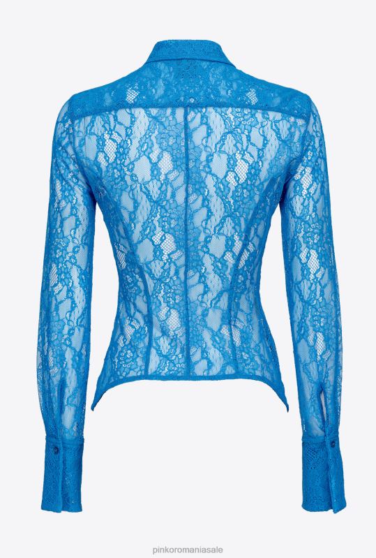 cămăși | cămașă din dantelă florală Pinko director albastru B0D08262