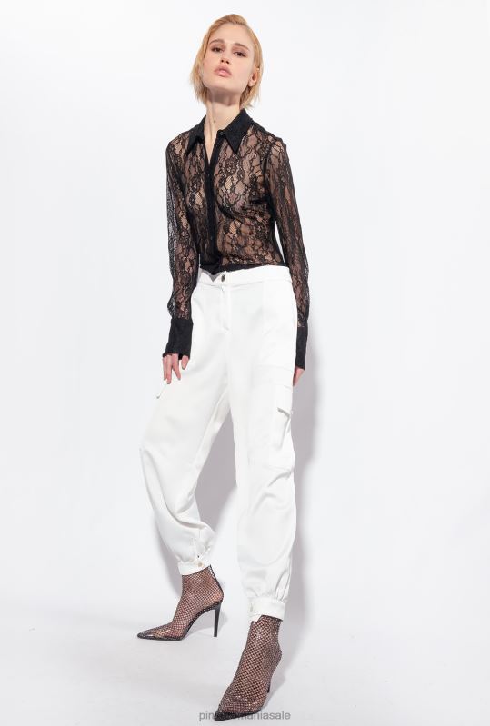 cămăși | cămașă din dantelă florală Pinko limuzina neagră B0D08261