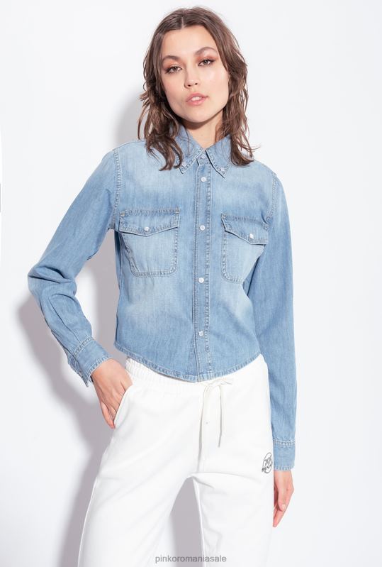 cămăși | cămașă din denim cu broderie western Pinko spalare usoara B0D08295
