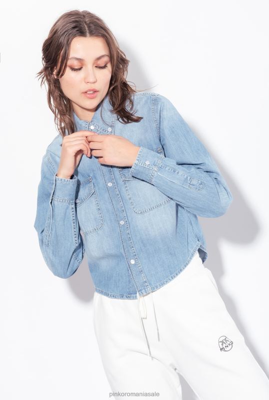 cămăși | cămașă din denim cu broderie western Pinko spalare usoara B0D08295