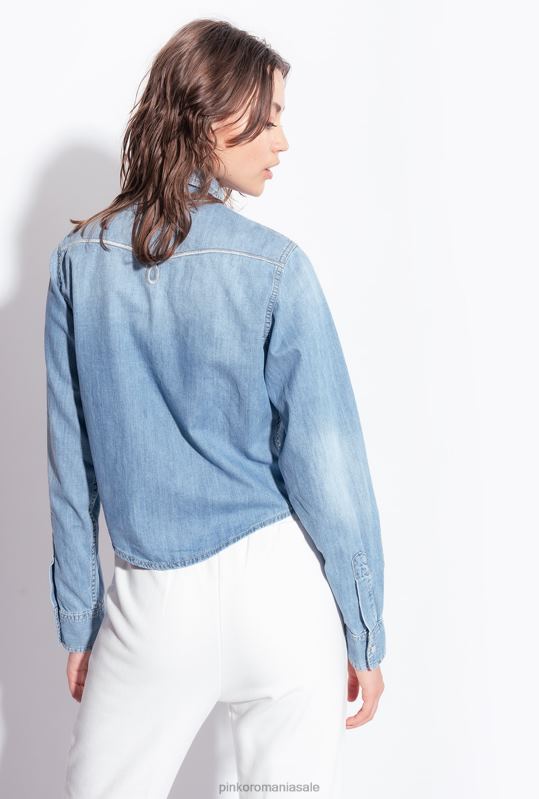 cămăși | cămașă din denim cu broderie western Pinko spalare usoara B0D08295