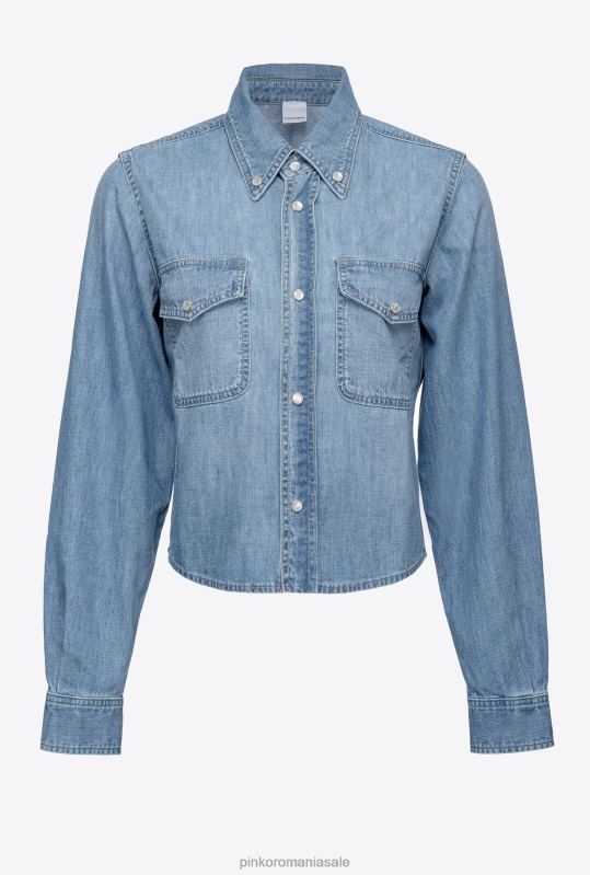 cămăși | cămașă din denim cu broderie western Pinko spalare usoara B0D08295