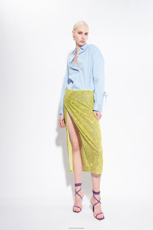 cămăși | cămașă din poplin cu dungi fine Pinko azur/alb B0D08227