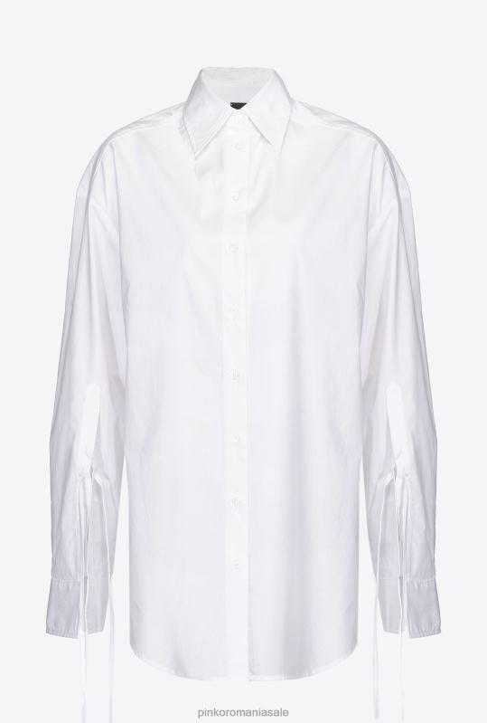 cămăși | cămașă din poplin de bumbac Pinko alb strălucitor B0D08293