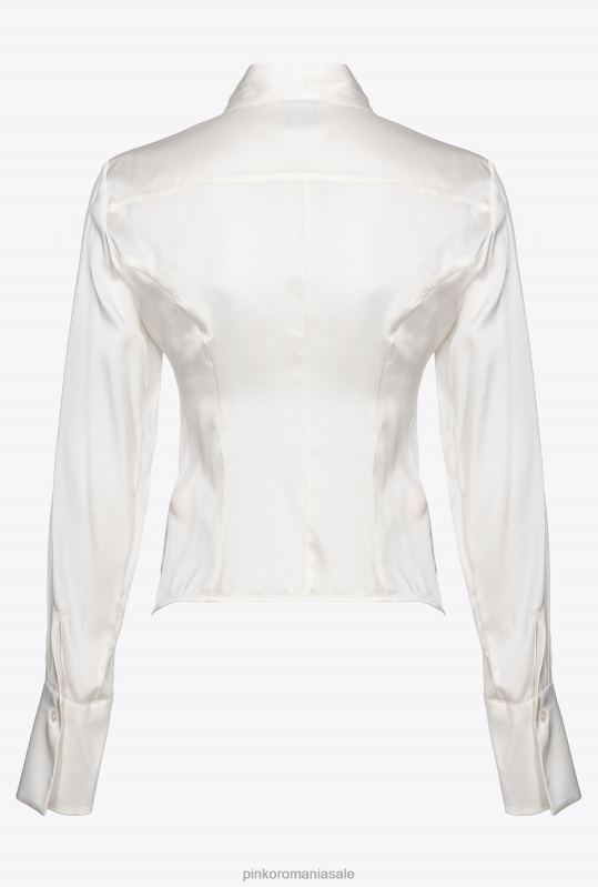 cămăși | cămașă din satin de mătase Pinko Albă ca Zăpada B0D08255
