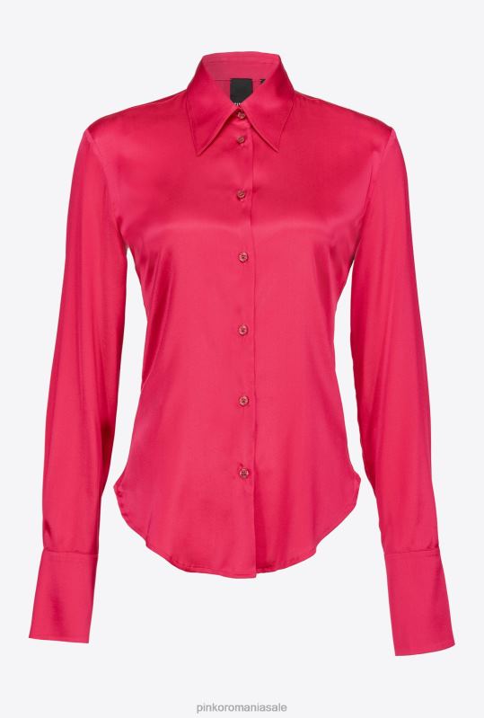 cămăși | cămașă din satin de mătase Pinko roz roscat B0D08256