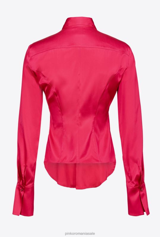 cămăși | cămașă din satin de mătase Pinko roz roscat B0D08256