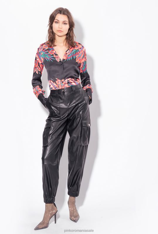 cămăși | cămașă din satin tropical Pinko multi. negru/rosu B0D08313