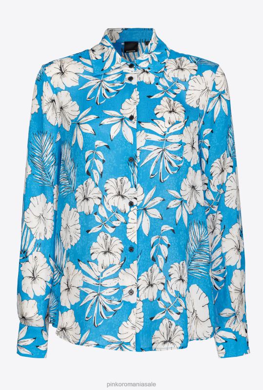 cămăși | cămașă florală grafică Pinko turcoaz/unt/negru B0D08228