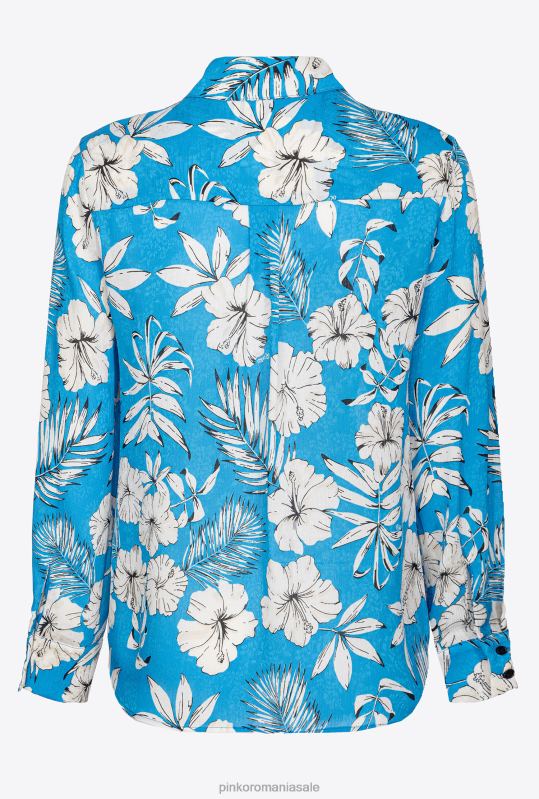 cămăși | cămașă florală grafică Pinko turcoaz/unt/negru B0D08228