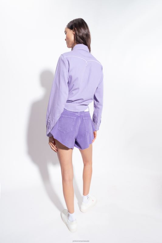 cămăși | cămașă scurtă de drill colorată Pinko Violet B0D08270