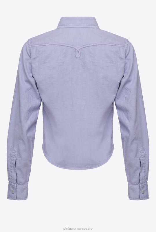 cămăși | cămașă scurtă de drill colorată Pinko Violet B0D08270