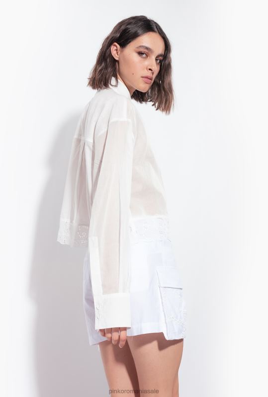 cămăși | cămașă scurtă de muselină Pinko alb pur B0D08291