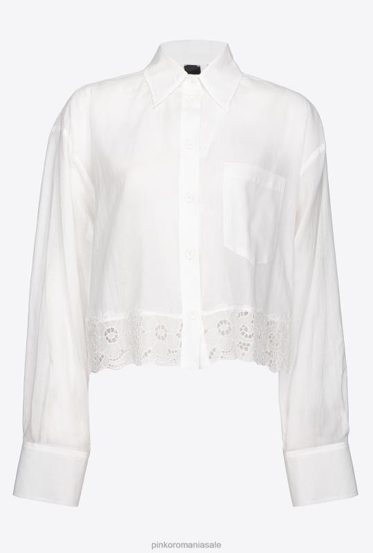 cămăși | cămașă scurtă de muselină Pinko alb pur B0D08291