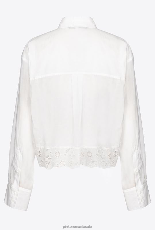 cămăși | cămașă scurtă de muselină Pinko alb pur B0D08291