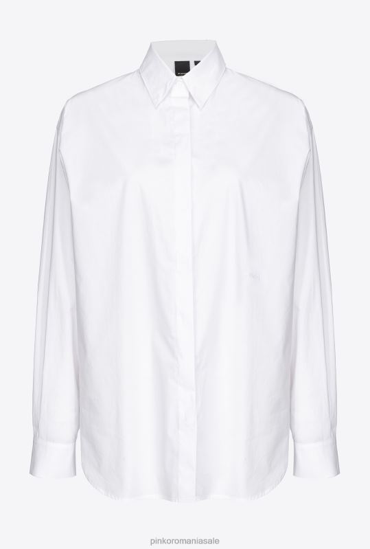 cămăși | cămașă supradimensionată brodată Pinko alb strălucitor B0D08236