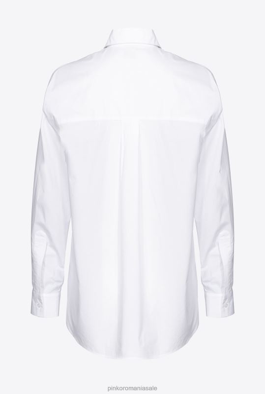 cămăși | cămașă supradimensionată brodată Pinko alb strălucitor B0D08236