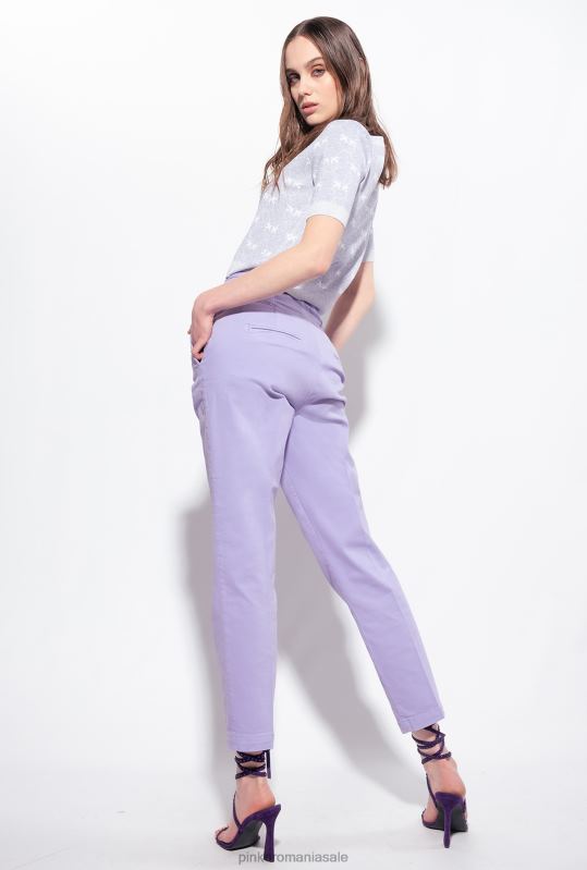 pulovere | pulover decupat cu monogram din lurex Pinko liliac/alb B0D08451