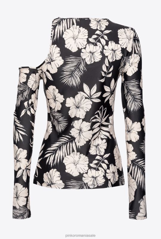 pulovere | top cu mâneci lungi cu motiv floral grafic Pinko negru/unt B0D08354
