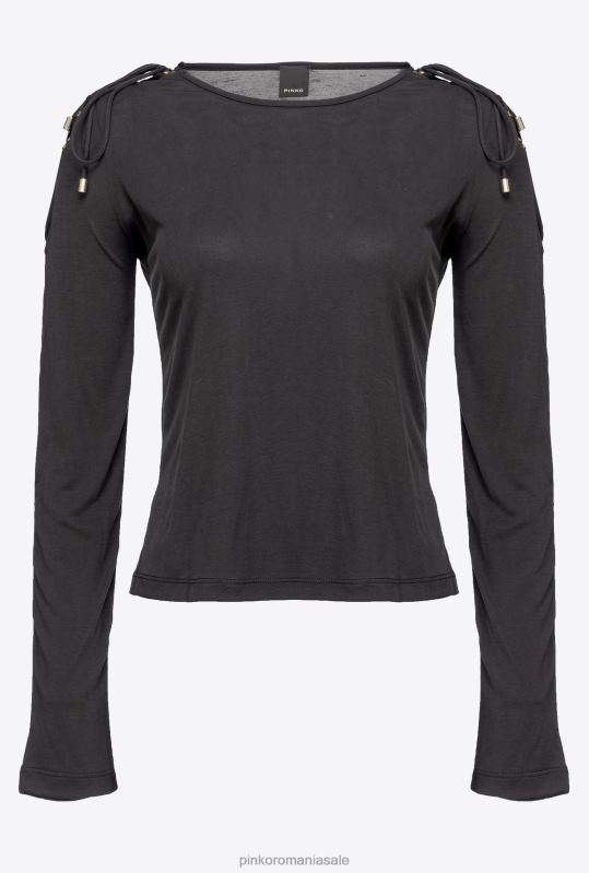 pulovere | top cu șnur pe umeri Pinko limuzina neagră B0D08474