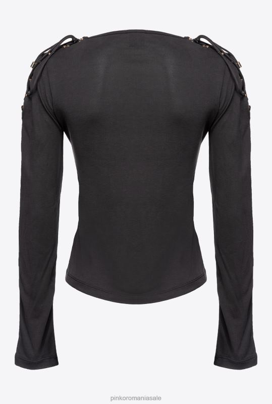 pulovere | top cu șnur pe umeri Pinko limuzina neagră B0D08474