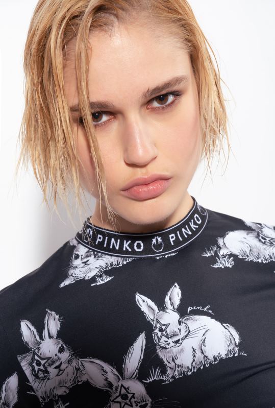 pulovere | top de iepure cu mâneci lungi Pinko negru/gri/alb B0D08471