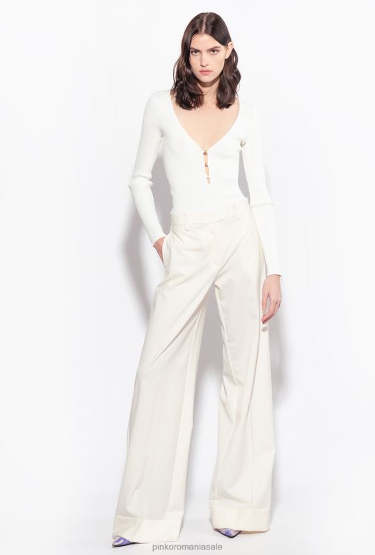 pulovere | top din tricot cu mâneci lungi Pinko alb de mătase B0D08488