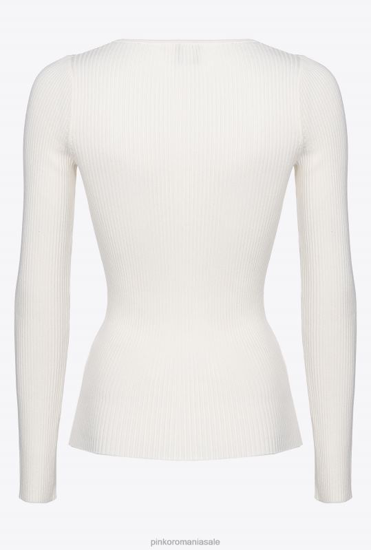 pulovere | top din tricot cu mâneci lungi Pinko alb de mătase B0D08488