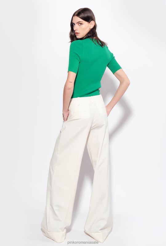 pulovere | top din tricot în coastă cu nasturi aurii Pinko Amazon B0D08491