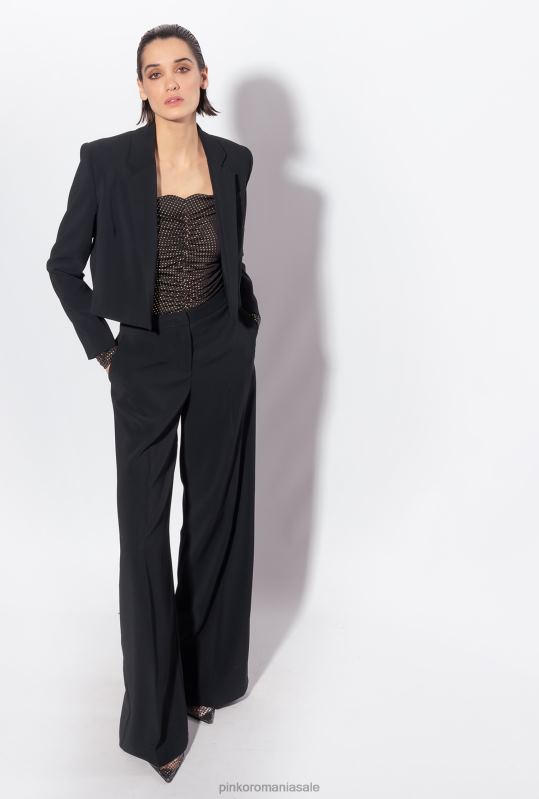 pulovere | top fără umeri, cu micro știfturi Pinko negru/auriu B0D08388