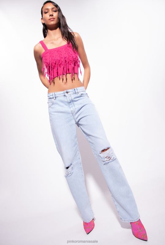 pulovere | top tricotat cu detalii de margele Pinko roșu zmeură B0D08417